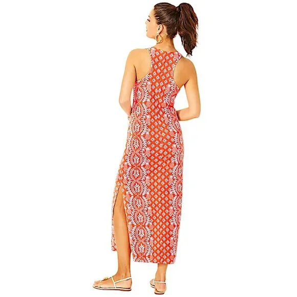 Lilly Pulitzer Ulla Maxi Dress in Flamingo Feather/Harbour View NWT - Size Large - Picture 5 of 9